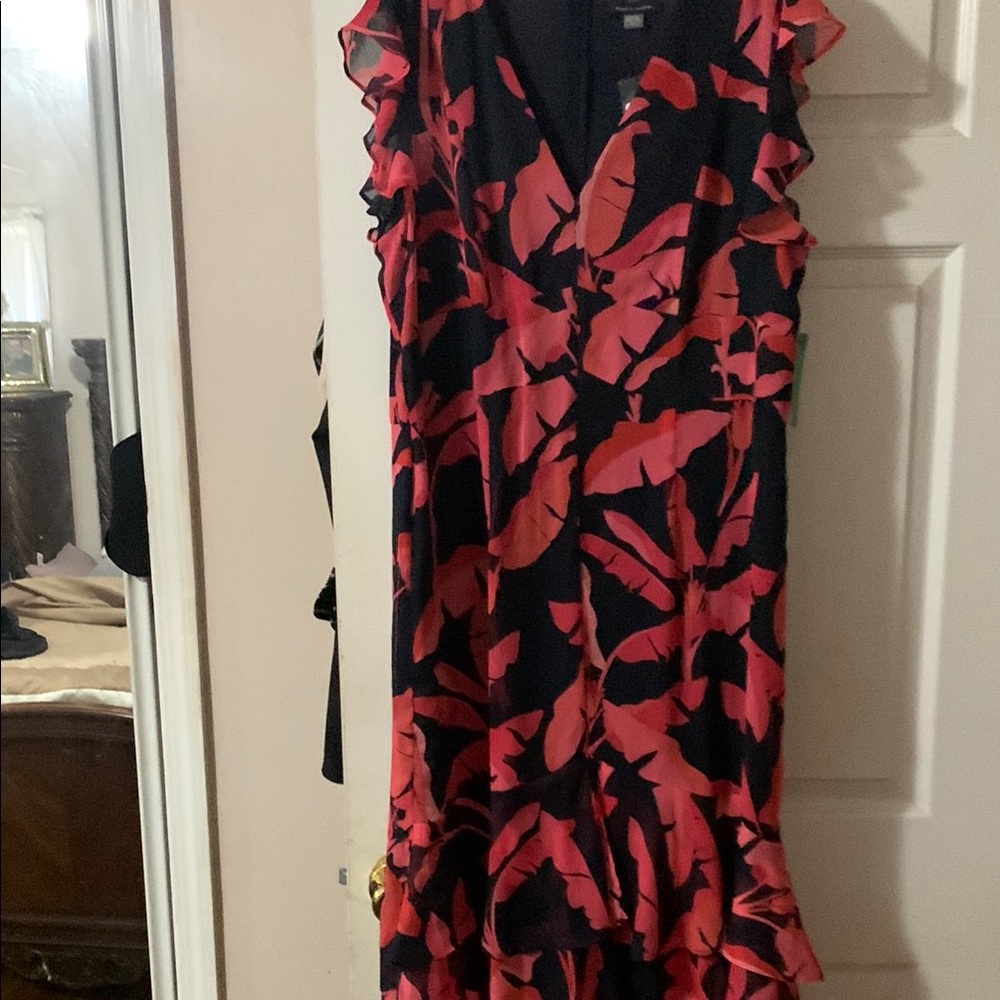 Elegant Black and Red Ruffle Dress